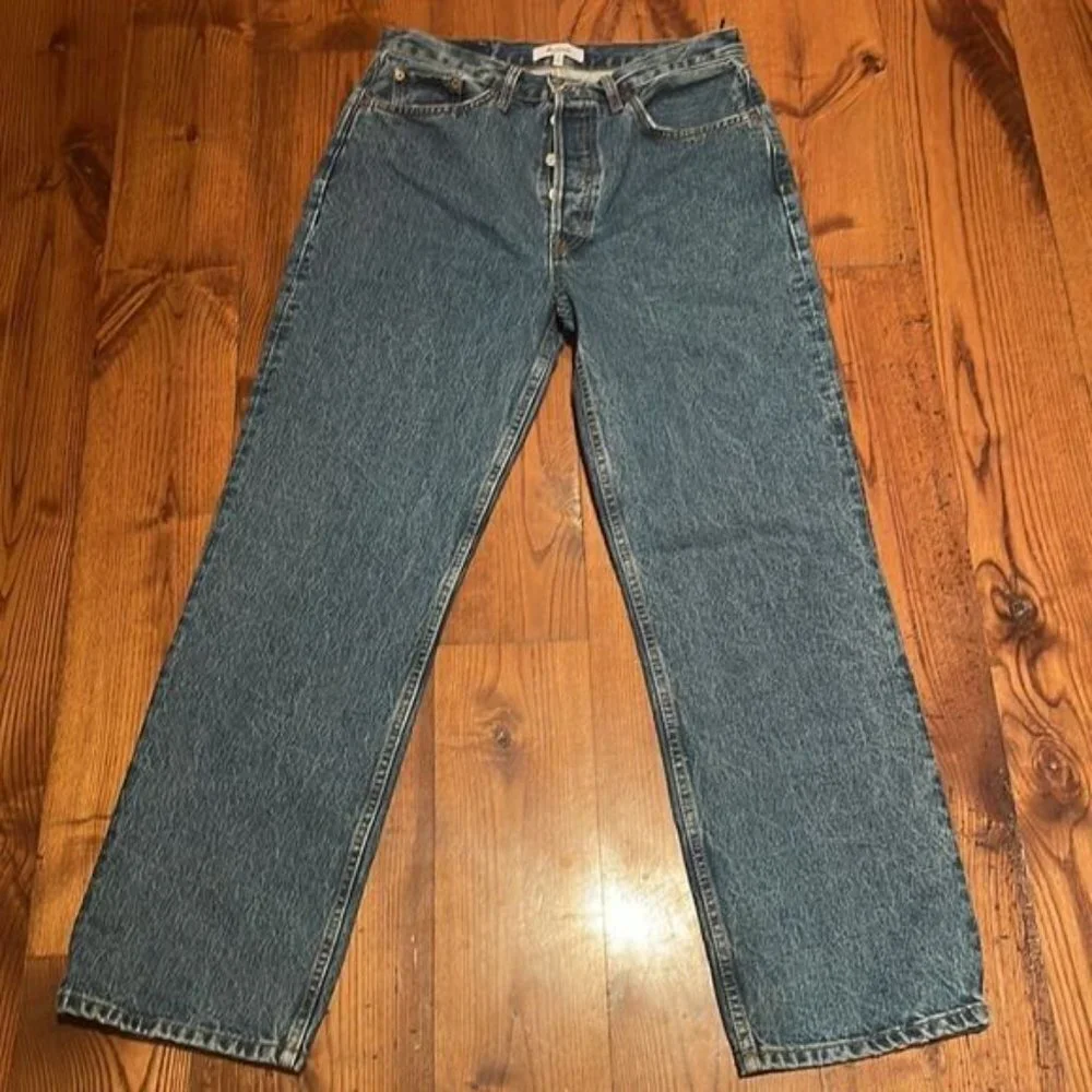 Re/done button fly straight leg jeans 28 nwot 90s jeans
